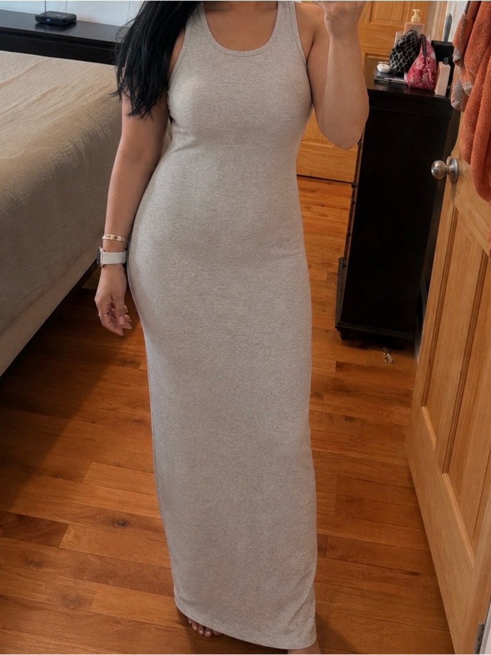 Fashion Nova Heather Gray Sleeveless Maxi Tank Dress